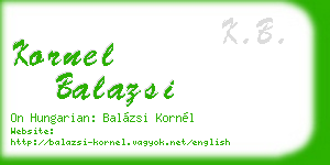 kornel balazsi business card